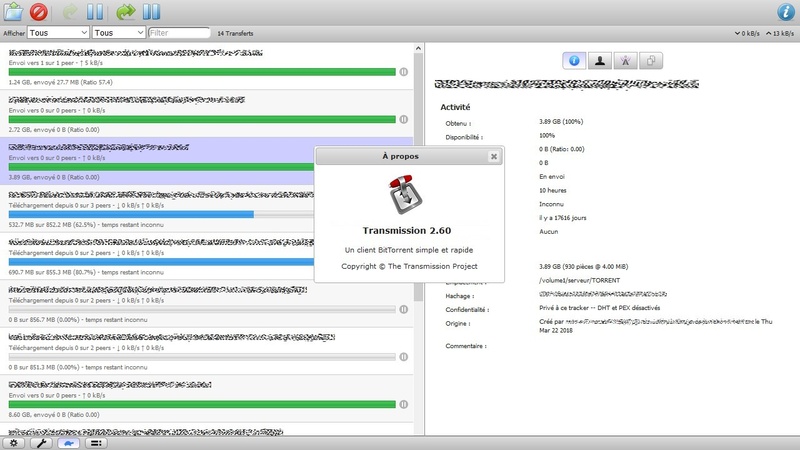 Transmission sur DNS-323 : Interface Web FR