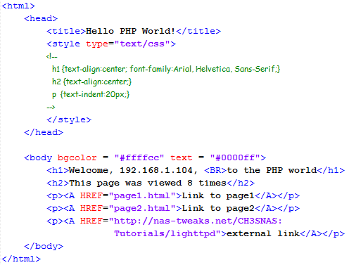 Sortie HTML comme visible en utilisant la fonctionnalité Afficher la source du navigateur