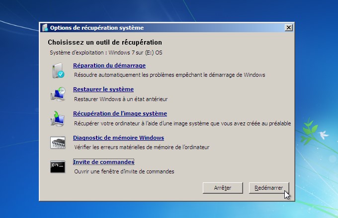 Récupération de système Windows